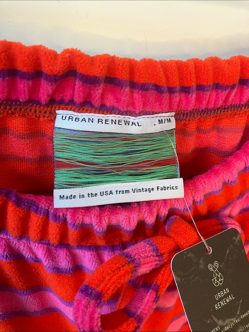 URBAN RENEWAL Terrycloth Retro Red+Pink+Purple Striped Strapless Romper M NWT - Picture 2 of 10